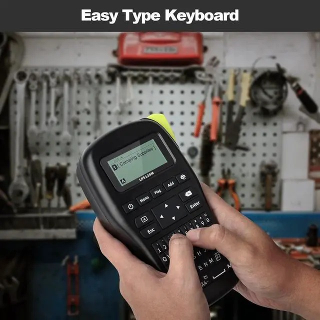 Alt view image 2 of 7 - LP5120M Label Maker Machine Bundle (4 Tapes Included) with Keyboard & AC Adapter, Waterproof Thermal Transfer Label Printer with Ik+ Icons for Garage, Home, Office Organization