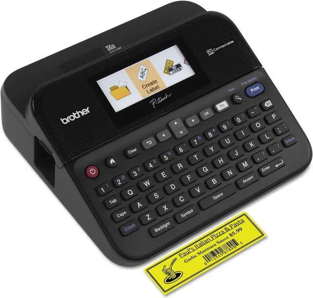 Alt view image 2 of 4 - P-Touch Label Maker, PC-Connectable Labeler, PTD600, Color Display, High-Resolution PC Printing, Black, Black/Gray