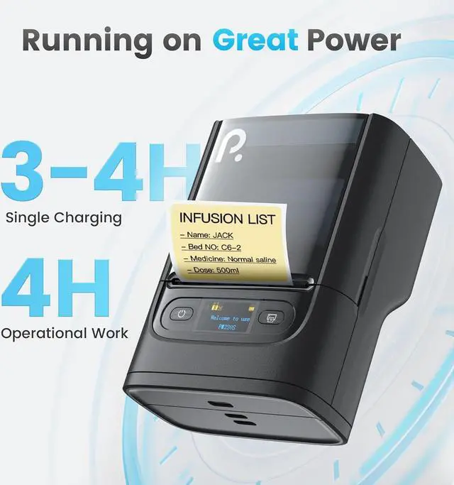 Alt view image 6 of 7 - PM220S Label Maker Machine with Tape, 2 Inch Bluethooth Portable Thermal Label Printer for Small Business, Office, Home, Address, Logo Label, Sticker Printer for Phone/Tablet/PC, Black