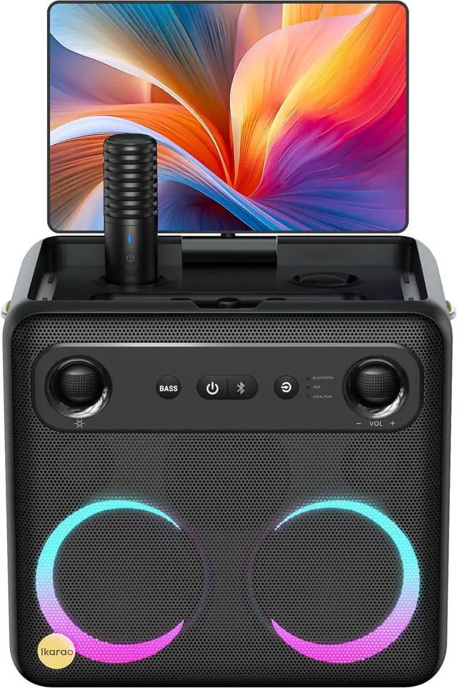 Main image of Smart Karaoke Machine for Adults - with Lyrics Display, 64GB Karaoke Tablet, 2 Wireless Mics, Professional Karaoke System, 300W Peak Power, 4 DJ Lights, Karaoke Speaker for Any Occasion