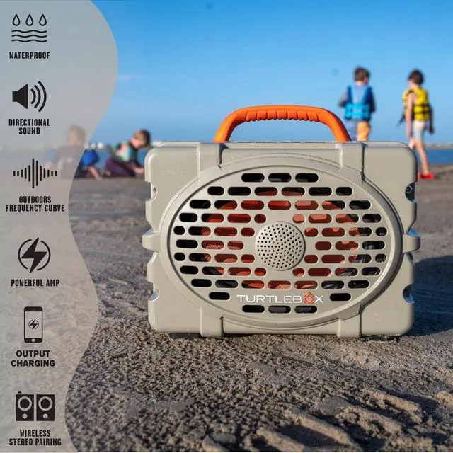 Alt view image 2 of 7 - Gen 2: Loud! Outdoor Portable Bluetooth 5.0 Speaker | Rugged, IP67, Waterproof, Impact Resistant & Dustproof (Plays to 120db, Pair 2X for True L-R Stereo), Field Tan
