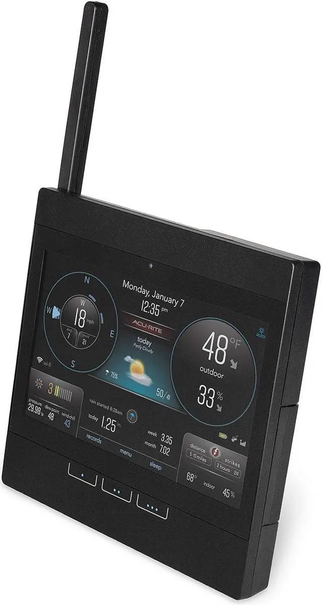 Alt view image 7 of 7 - Professional Home Weather Station with WiFi Display, Lightning Detection, Temperature, Humidity, Rain Gauge, Wind Speed/Direction Sensors