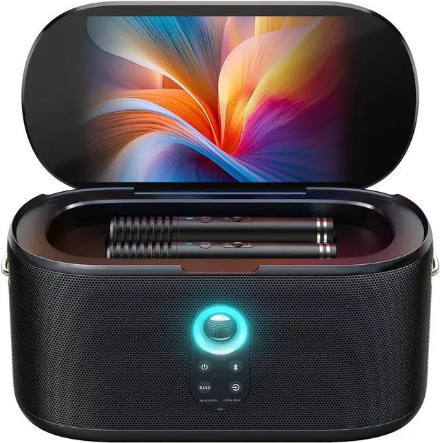 Main image of Smart Karaoke Machine, Built-in 10.1" Screen Lyrics Display for Adults Kids, 2 Auto Charging Wireless Microphones, Portable Bluetooth Speaker PA System with WiFi, HDMI for Home TV Outdoor Party
