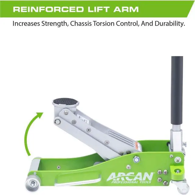 Alt view image 3 of 5 - Tools 3-Ton Quick Rise Aluminum Floor Jack with Dual Pump Pistons & Reinforced Lifting Arm (A20018_A20019)