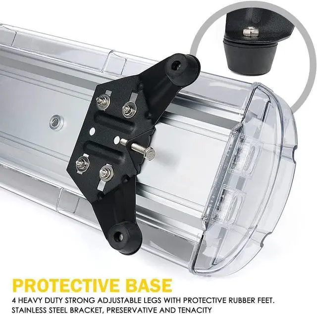 Alt view image 5 of 7 - 48 Inch LED Rooftop Emergency Strobe Warning Lights Bar w/Adjustable Mounting Brackets, for Vehicles, Security, Law Enforcement, Snowplow, Tow Trucks, Crane, Construction Cars - White Amber