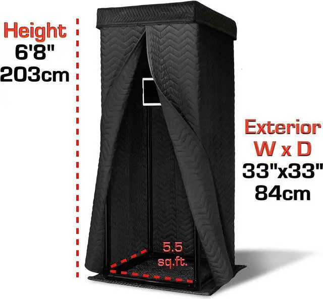 Alt view image 5 of 7 - Ultimate Vocal Booth | Portable Sound Booth for Recording Echo-Free Vocals | 360 Reverb Stand-In Isolation Shield | Pro-Sound Blankets | Recommended by Rolling Stone