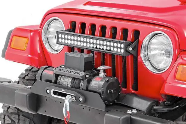Alt view image 2 of 3 - Winch Mounting Plate for 1987-2006 Jeep Wrangler TJ/YJ - 1189, Front, Black