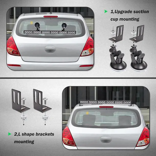 Alt view image 6 of 7 - Emergency Strobe Police Lights Bar Directional Traffic Advisor Warning Strobe Flash Lights for Vehicles Accessories Suction Mounting Bracket 27 Inch 6 Panel Led Wireless Remote Control Blue