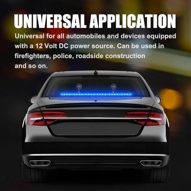 Alt view image 2 of 7 - Emergency Strobe Police Lights Bar Directional Traffic Advisor Warning Strobe Flash Lights for Vehicles Accessories Suction Mounting Bracket 27 Inch 6 Panel Led Wireless Remote Control Blue