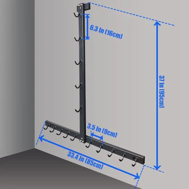 Alt view image 2 of 7 - Gym Fitness LAT Pull Down Bar Storage Rack for Mag Grip, Heavy Duty A-Frame Stand for LAT Pulldown Attachments & LAT Bar