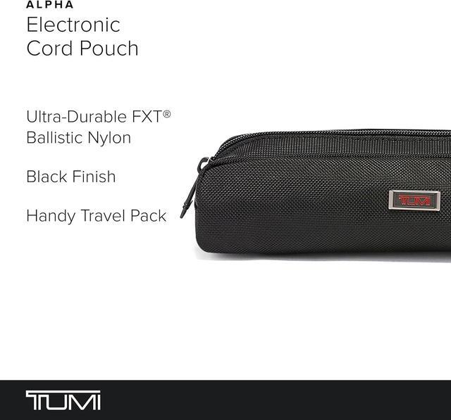 Alt view image 2 of 7 - Alpha Electronic Cord Pouch - Travel Tech Pouch Organizer for Cord, Cable, Charger & Accessories - Zip Entry - Black