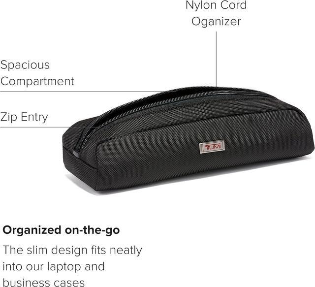 Alt view image 3 of 7 - Alpha Electronic Cord Pouch - Travel Tech Pouch Organizer for Cord, Cable, Charger & Accessories - Zip Entry - Black