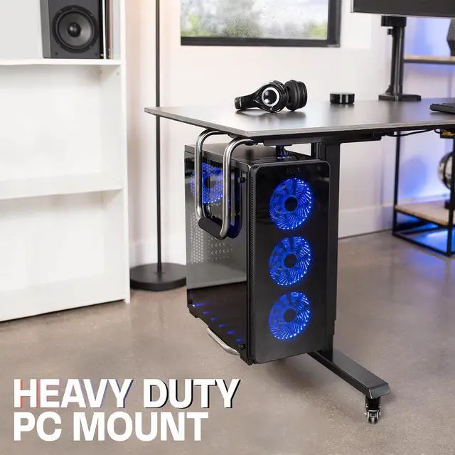 Alt view image 2 of 7 - Heavy Duty Adjustable Under-Desk PC Mount, Computer CPU Holder, Supports up to 66 lbs, MOUNT-PC04A