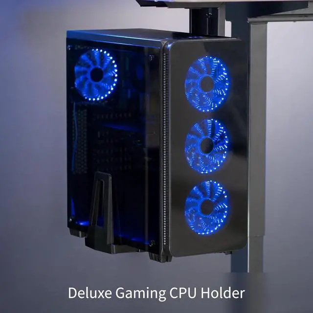 Alt view image 2 of 7 - Adjustable Under Desk Gaming PC Mount, Medium-Large Computer Case CPU Tower Holder with Secure Locking, Holds up to 33 lbs, Black, MOUNT-PC06E