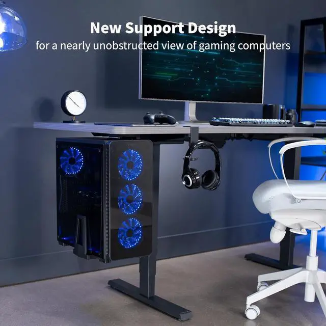 Alt view image 7 of 7 - Adjustable Under Desk Gaming PC Mount, Medium-Large Computer Case CPU Tower Holder with Secure Locking, Holds up to 33 lbs, Black, MOUNT-PC06E