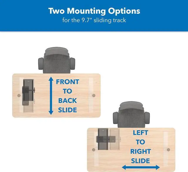 Alt view image 5 of 7 - CPU Under Desk Mount Bracket Rack, Adjustable Computer Tower Desk Mount with Sliding Track, 33 lbs Capacity, Black