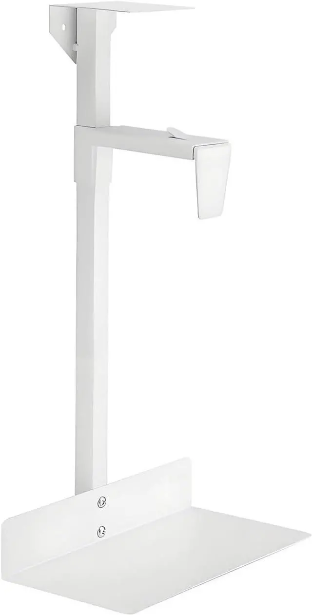 Main image of Under Desk Pc Mount, Adjustable Computer Case Holder Installation Under Desk Or on Wall, Heavy Duty Adjustable Under-Desk CPU Tower Stand, Supports Up to 55 Lbs,White,Square