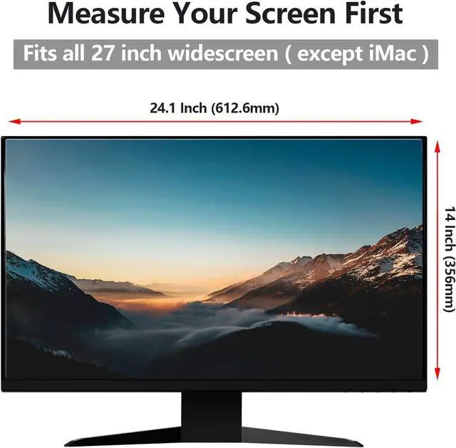 Alt view image 2 of 7 - Anti Blue Light Screen Protector for 27 Inches Computer Monitor Hanging Type Blue Light Blocking Filter Anti Scratch Eye Protection Shield for Desktop Computer (BL HT 27 Inches)