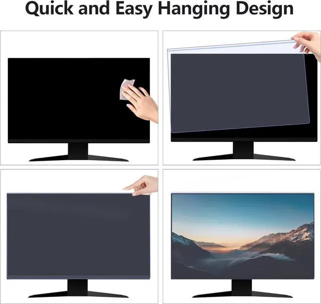 Alt view image 6 of 7 - Anti Blue Light Screen Protector for 27 Inches Computer Monitor Hanging Type Blue Light Blocking Filter Anti Scratch Eye Protection Shield for Desktop Computer (BL HT 27 Inches)