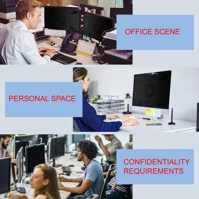 Alt view image 6 of 7 - 32 Inch Privacy Screen for Monitor with 16:9 Widescreen Monitor, Anti Blue Light Screen Protector - Anti-Glare - Anti-Scratch Protector Film for Data confidentiality Privacy Shield