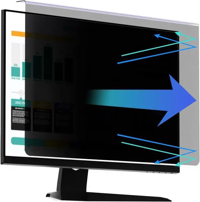 Main image of Computer Privacy Screen Protector for 23, 23.6, 23.8 and 24 Inches Monitor Anti Blue Light Filter Hanging Type Scratch Easy Installation Shield Desktop (24 Inches) by DT