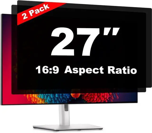 Main image of 27 Inch Computer Privacy Screen Shield [2 Pack] for 16:9 Widescreen Desktop Monitor - Anti-Glare Blue Light Privacy Filter and Anti Spy Privacy Screen Protector Film
