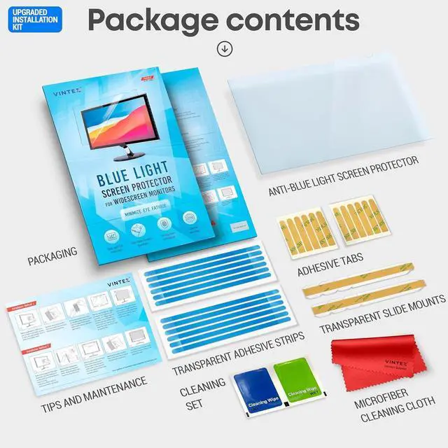 Alt view image 7 of 7 - 27 inch Anti-Glare Blue Light Blocking Screen Protector Panel for 16:9 Widescreen Computer Monitor and Laptop - PC Anti-UV Eye Protection Filter Film - Anti-Scratch Diagonal Frame Shield [1 Pack]