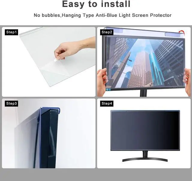 Alt view image 6 of 7 - Anti Blue Light Screen Protector for 25 26 27 inch Universal Desktop Monitor Computer Blue Light Blocking Filter Panel for Eyes - Widescreen Monitor Frame Hanging Type (16:9/16:10)