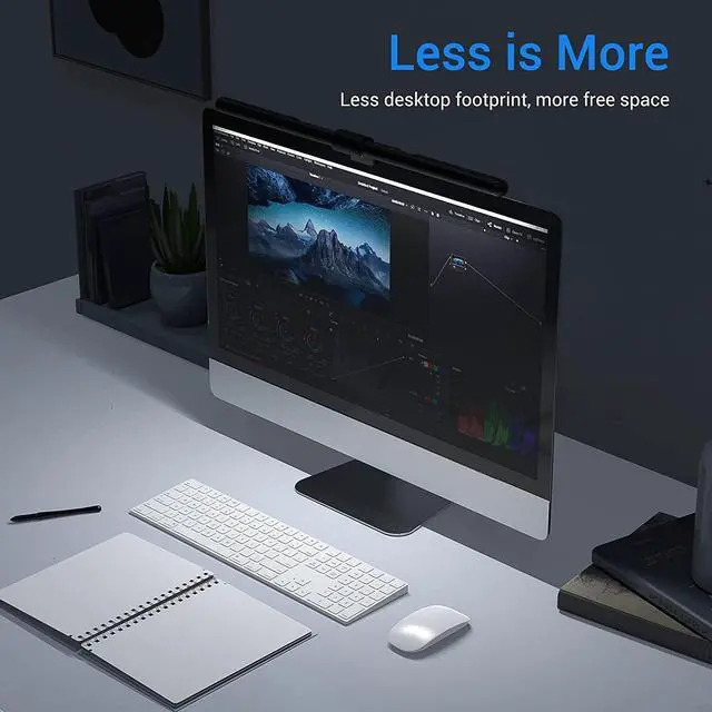 Alt view image 2 of 7 - Quntis Computer Monitor Light, Screen Light Bar No Glare, 20.4'' Monitor Lamp with Auto-Dimming, Adjustable Brightness and Color Temperature, USB Reading LED Monitor Light for Desk/Home/Office