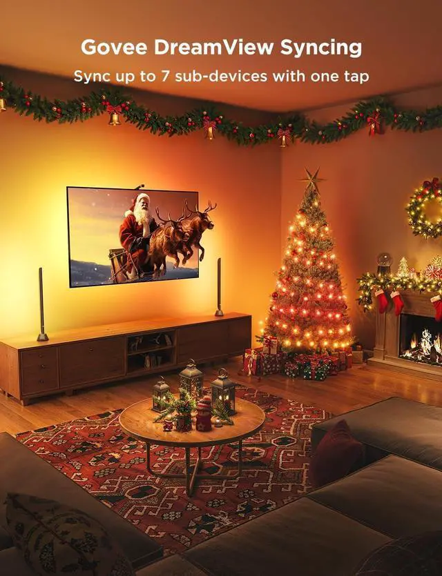 Alt view image 2 of 7 - Smart TV Light Bars, Upgraded 31 Inch LED Light Bars with Scene and Music Modes, RGBIC WiFi TV Light Bars, Multiple Placement Options Suitable for 70-85 inch TVs, Voice and App Control, 2 Pack