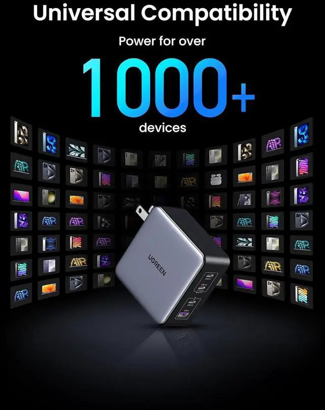 Alt view image 6 of 7 - 160W USB C Charger Nexode X PD 3.1 4-Port GaN Charger 140W Laptop Charger Foldable Fast Charging Block for MacBook Pro  XPS iPhone 16/15 iPad Pro Galaxy S24/S23 Pixel 8 Steam Deck