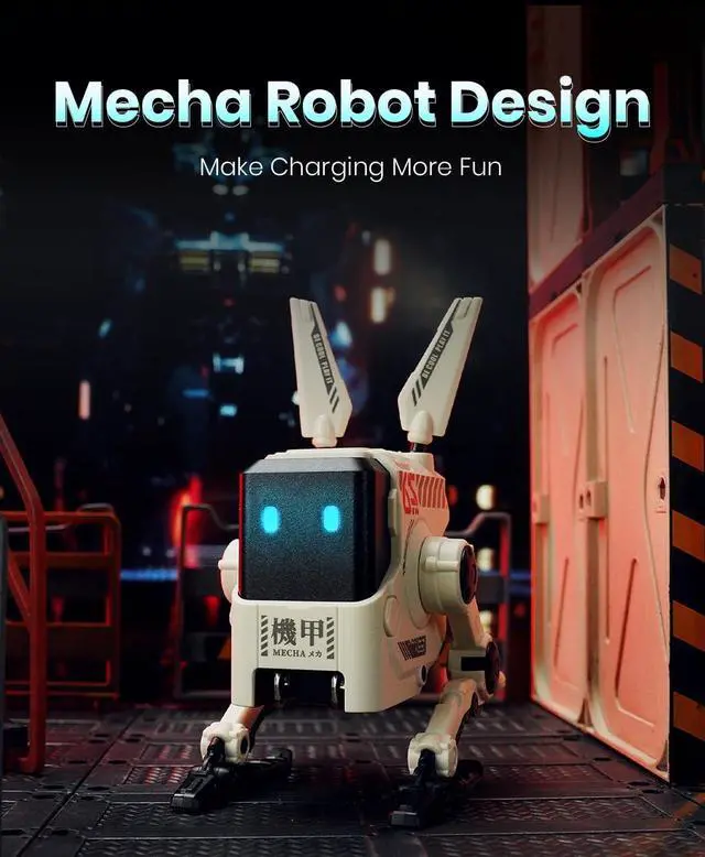 Alt view image 4 of 6 - 65W USB C Charger, Alpha65 Robot Fast GaN Charger Block, 3-Port Fast Power Adapter, Foldable Compact Wall USB C Charger for iPhone, MacBook, iPad, Galaxy S23/S24, Steam Deck (65W, White)