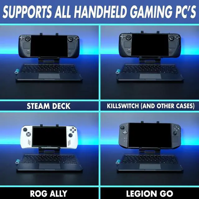 Alt view image 4 of 6 - Steam Deck Keyboard and Bluetooth Trackpad Mouse with Multicolor LED Laptop Accessory for Valve Linux PC Gaming Accessories (Steam Deck/ROG Ally)