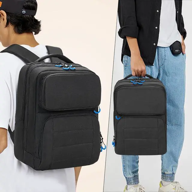 Alt view image 6 of 7 - Carrying Backpack Compatible with Steam Deck, Travel Case Bag with Separate Game Cards Holder, Multi-Pockets For Game Headset, Docking Station, Controllers and More (Patent Design)