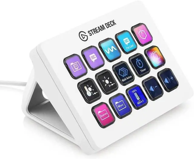 Main image of Stream Deck MK.2 White  Studio Controller, 15 macro keys, trigger actions in apps and software like OBS, Twitch, YouTube and more, works with Mac and PC