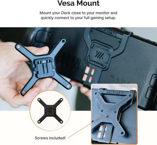 Alt view image 7 of 7 - Deckmate 7-in-1 Bundle | Steam Deck Kickstand, Battery, SSD, VESA & Wall Mounting Kit | Mount Anything to Your LCD or OLED Steam Deck & It to Anything | Case Friendly Steam Deck Accessories