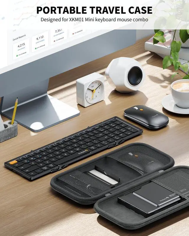 Alt view image 5 of 7 - Foldable Keyboard and Mouse, Small Folding Bluetooth Keyboard Mouse Combo for Travel, Pocket-Size Portable Keyboard for iPad, iPhone, Smartphone, Tablet Laptop