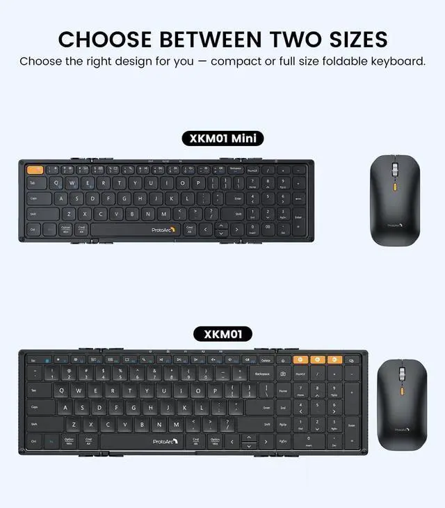 Alt view image 6 of 7 - Foldable Keyboard and Mouse, Small Folding Bluetooth Keyboard Mouse Combo for Travel, Pocket-Size Portable Keyboard for iPad, iPhone, Smartphone, Tablet Laptop