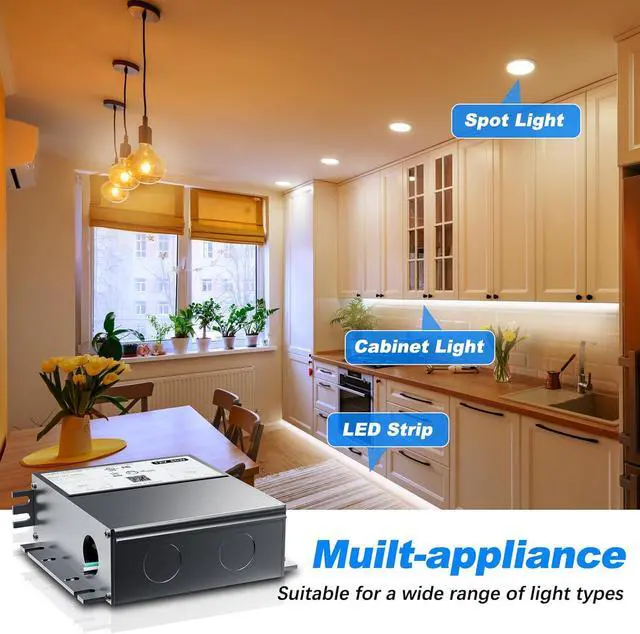 Alt view image 3 of 7 - 60W 12V Dimmable LED Driver for Lutron & Leviton Dimmer, Triac/ELV/MLV AC to DC Power Supply Transformer Strip Light Dimmable, Constant Voltage Projects, UL&FCC-Listed, Class 2