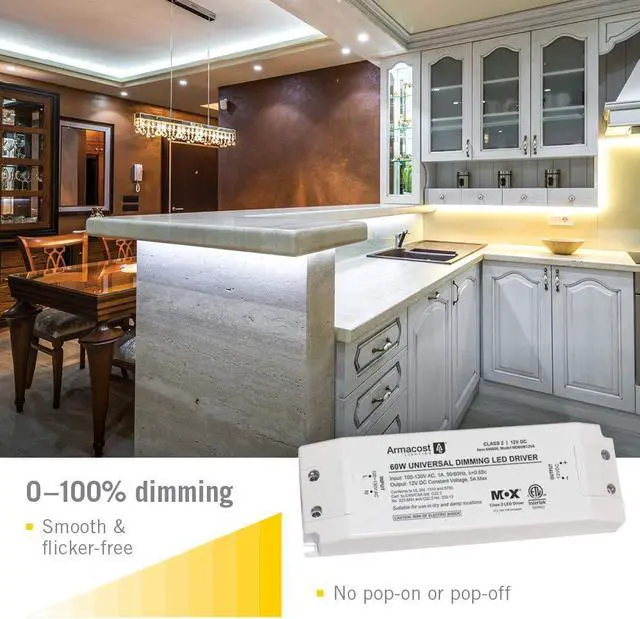 Alt view image 3 of 7 - Lighting 840600 60 watt Dimmable Driver for LED Lighting, with Removable AC Cord, White