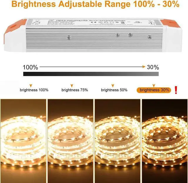 Alt view image 2 of 7 - Led dimmable Driver 12V 120W Quiet Operation Universal Regulated 12V DC SCR dimmable Power Supply Low Voltage dimmable Transformer for Constant led Products 2 Pack