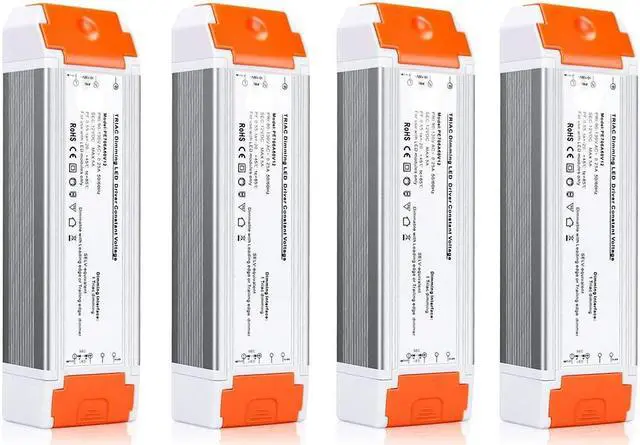 Main image of Dimmable Led Driver 12v DC 60w Quiet Operation Universal Regulated 12v Transformer Input/Output Isolation Protection led Transformer 4 Pack
