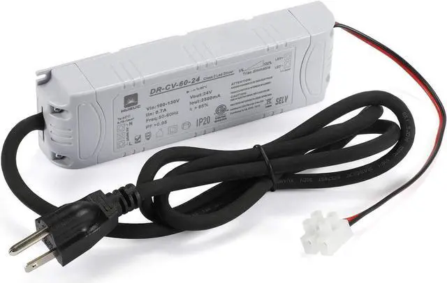 Alt view image 3 of 4 - Dimmable Driver, 60 Watt Class 2 LED Power Supply,110V AC - 24V DC Low Voltage Transformer Compatible with Lutron and Leviton Dimmer for LED Strip Light, Cabinet Lights, LED puck light, module light,