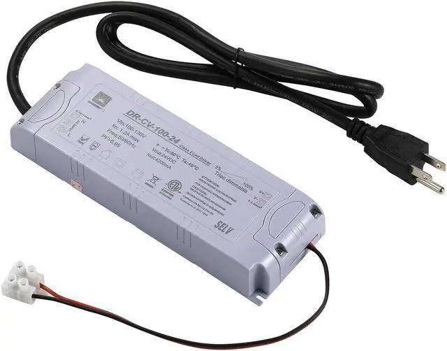Main image of 24V Dimmable LED Driver,LED Light Strip 100W Dimmable Driver,Magnetic,110 V AC to 24 Volt Transformer,Compatible with Lutron Leviton Dimmers,LED Power Supply with Removable AC Cord