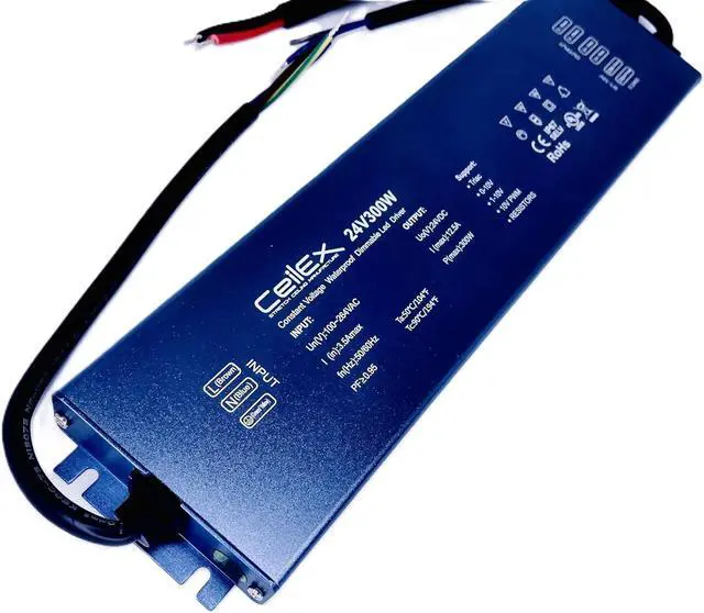 Main image of Dimmable LED Driver 24V 300W IP67 Ultra Slim 0.8in UL Listed Compatible with Lutron and Leviton Dimmer,Transformer for LED Lights,Power Supply 5in1 Triac/0-10V/1-10V/Potentiometer/10V PWM