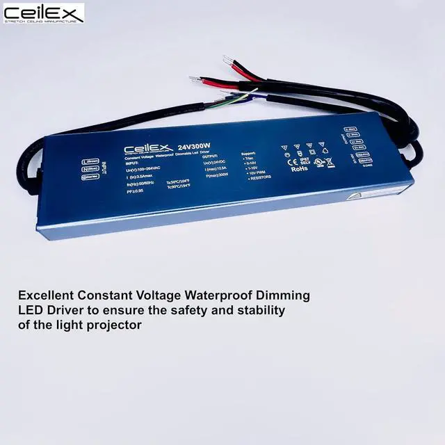 Alt view image 2 of 7 - Dimmable LED Driver 24V 300W IP67 Ultra Slim 0.8in UL Listed Compatible with Lutron and Leviton Dimmer,Transformer for LED Lights,Power Supply 5in1 Triac/0-10V/1-10V/Potentiometer/10V PWM