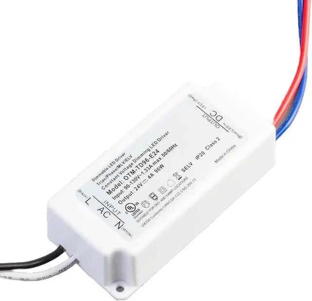 Alt view image 2 of 7 - Dimmable LED Driver, UL Listed 24v 96w Power Supply 4 amp triac dimming Constant Voltage AC to DC Transformer Compatible with Lutron and Leviton Wall dimmer for LED Strip Light Under Cabinet