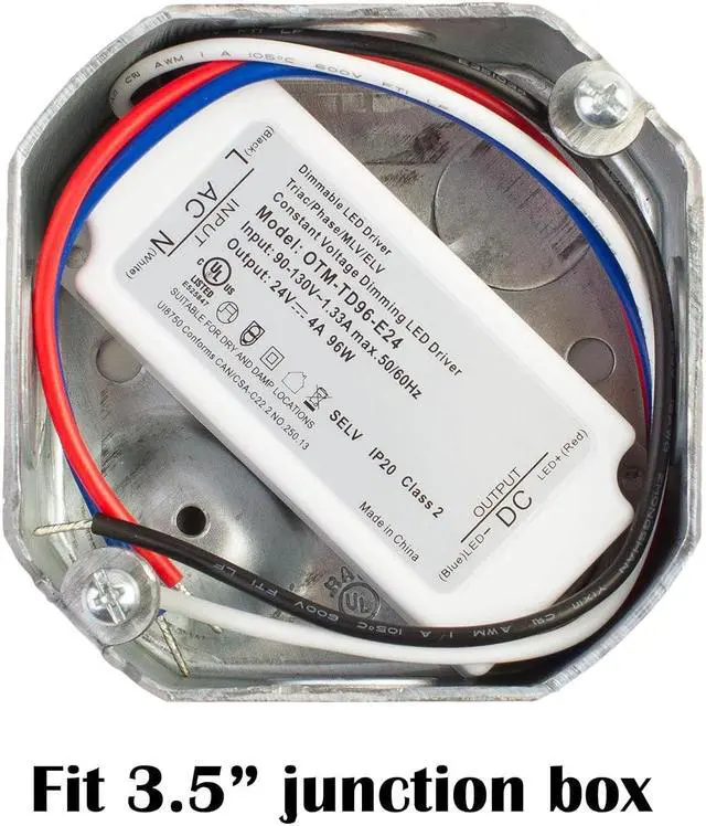 Alt view image 4 of 7 - Dimmable LED Driver, UL Listed 24v 96w Power Supply 4 amp triac dimming Constant Voltage AC to DC Transformer Compatible with Lutron and Leviton Wall dimmer for LED Strip Light Under Cabinet