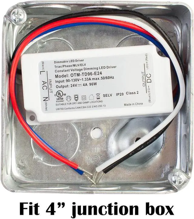 Alt view image 5 of 7 - Dimmable LED Driver, UL Listed 24v 96w Power Supply 4 amp triac dimming Constant Voltage AC to DC Transformer Compatible with Lutron and Leviton Wall dimmer for LED Strip Light Under Cabinet