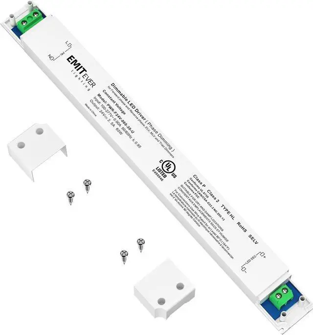 Main image of 60W Slim Triac Dimmable LED Driver,100-277V AC to 24V DC Power Supply,0-100% Dimming Transformer for LED Lights,Compatible with Lutron and Leviton Dimmers,Class 2,UL Listed